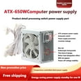 thumbnail image 3 of White Desktop Computer Power Supply 600W/650W/750W, quiet and stable 500W EU Plug, 3 of 5