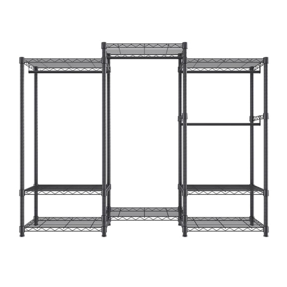 Heavy Duty Clothes Rack, Rolling Garment Rack 4 Rods, 8 Tier Storage, Adjustable Closet Organizer, 800lbs Capacity, Freestanding Wardrobe