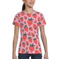 thumbnail image 4 of Honeii Cartoon Strawberry Print Kids Boy T-Shirt,Breathable Round Neck Tee,Stylish Summer Tee for Boys, for Outdoor Activities and Casual Wear, 4 of 7