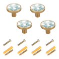thumbnail image 2 of 4 Pcs 32mm Diameter Round Cabinet Hardware Knob Zinc Alloy Furniture Knobs for Dresser Home Decor White Rabbits Pattern, 2 of 9
