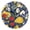 Black, variant on Yellow Pepper Mushrooms Tomatoes Round Wall Clock Battery Operated Silent Non-Ticking Bedroom Office Kitchen Home School Decor 10"(Black)