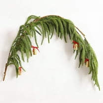 geerera 3FT Norfolk Pine Christmas Garland, Artificial Greenery Branches with Pinecones & Bells, Christmas Decor for Staircase, Fireplace, Door