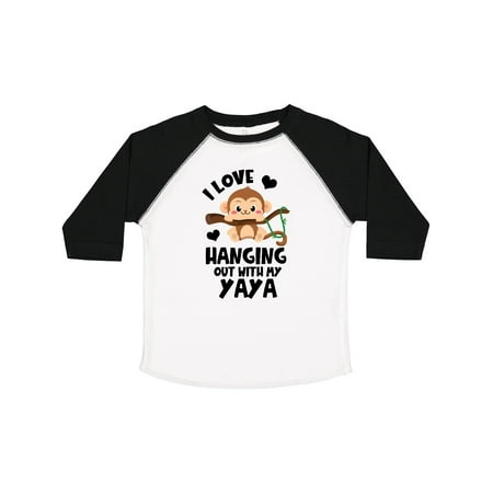 

Inktastic Monkey I Love Hanging out with My Yaya Boys or Girls Toddler T-Shirt