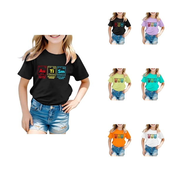 Kids' Neon Graphic Print T-Shirt, Cool 3D Design, Short Sleeve, Casual Comfort for Boys & Girls (8-12 Years)