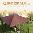 thumbnail image 4 of PawHut 4.6' x 4.6' x 5' Outdoor Dog Kennel with Waterproof Canopy, Dog Playpen for Small and Medium-Sized Dogs with Two Part Door Design, Brown, 4 of 9