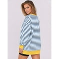 thumbnail image 5 of Women'S Oversized Sweatshirts Long Sleeve Tunic Shirts V Neck Loose Pullover 2025 Trendy Fall Outfit Light Blue XXL, 5 of 6