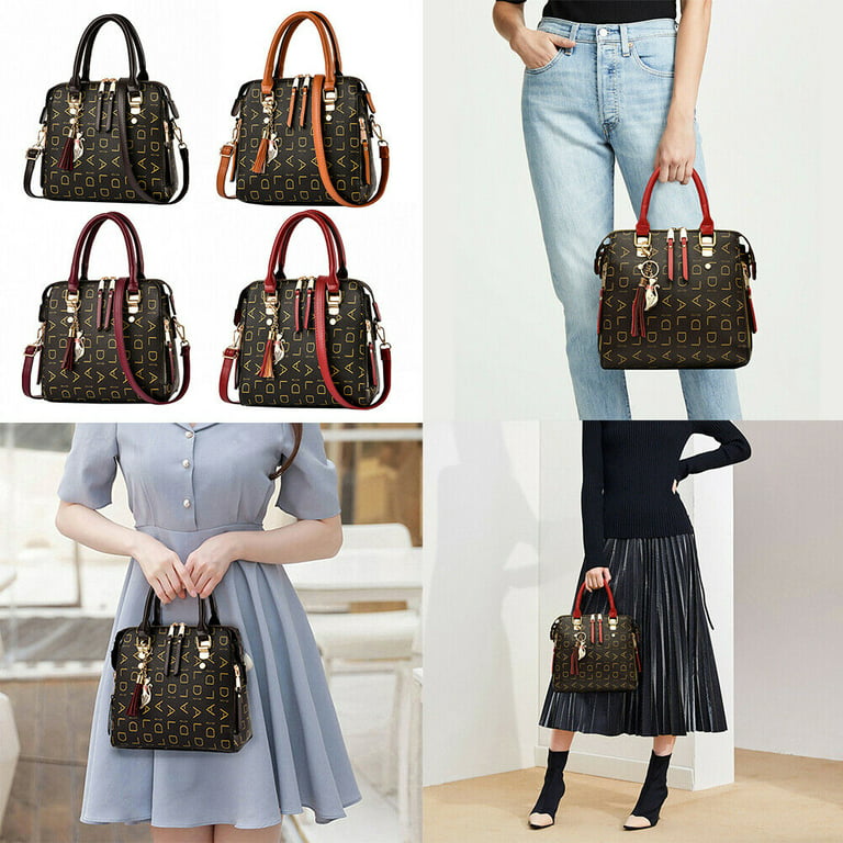 Magik US Women Satchel Handbags PU Leather Cross-body Bag Ladies Shoulder Bag Tote Bag, Women's, Size: 24X23X13CM, Pink