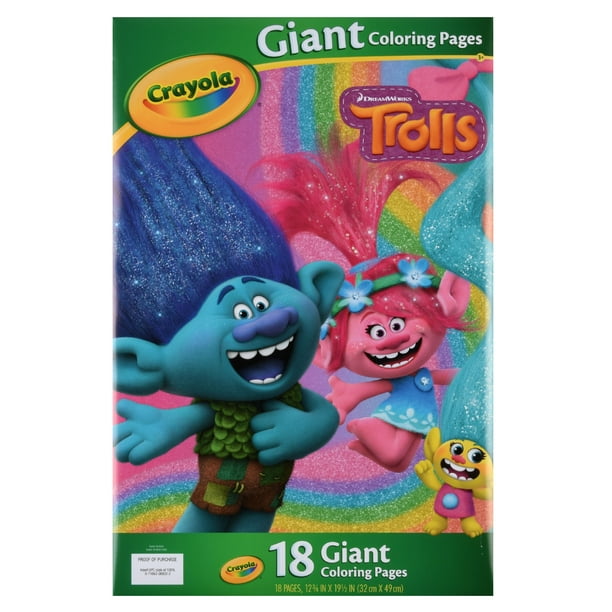 crayola trolls giant coloring pages 18 sheets for ages 3