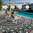 thumbnail image 3 of VUNATE Outdoor Rug 5x8 Patio Rug Clearance Plastic Waterproof Indoor Outdoor Mat for Picnic RV Porch Camping Reversible Lightweight Boho Outside Rug Black White, 3 of 7