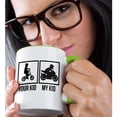 thumbnail image 2 of You Kid My Kid Comparison Motorcycle Bike Racing Helmet, 11oz Two-Tone Green Mug, 2 of 7