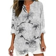 thumbnail image 2 of Dasayo Ladies Tops Loose Fit Long Sleeve V-Neck Floral Boho Blouses Womens Blouses L, 2 of 4