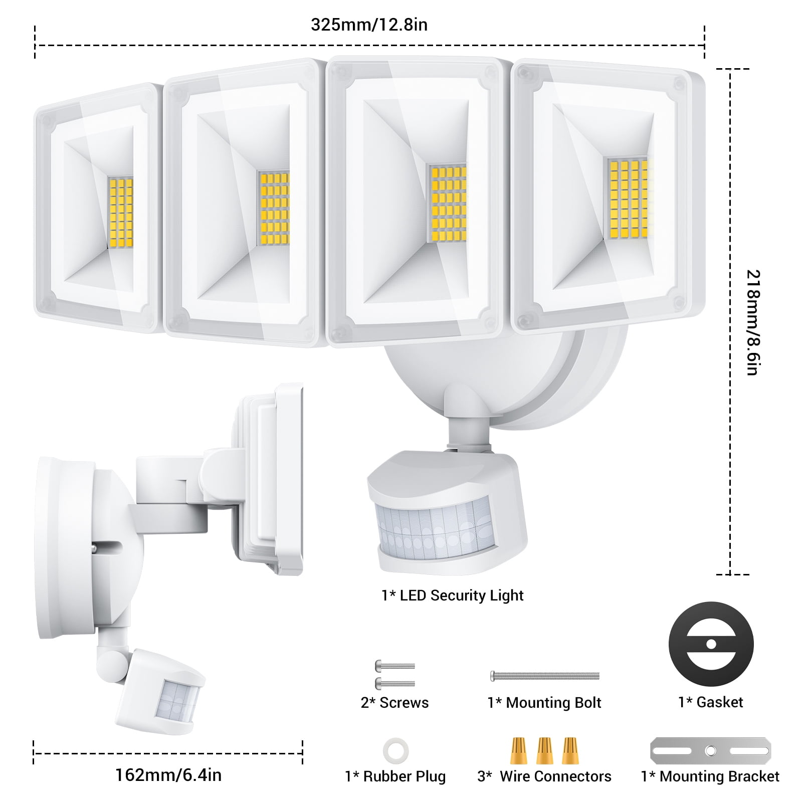 USTELLAR 100W Motion Sensor Light Outdoor Remote Control, 10000LM Super Bright LED Flood Light Outdoor, Outdoor Security Light, 5000K White Motion Sensor Light For Yard Eave