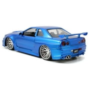 Fast & Furious 1:24 Brians 2002 Nissan Skyline GT-R R34 Die-cast Car Play Vehicles, Blue