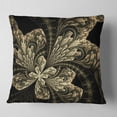 thumbnail image 2 of Designart Symmetrical Large Brown Fractal Flower - Floral Throw Pillow - 16x16, 2 of 5