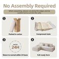 thumbnail image 4 of HipyMo 105" Sectional Couches for Living Room Corduroy Cloud Couch Sofa with L-Shape Upholstered Boneless Couchs Modern Modular Sectional Couch with Chaise (Left Facing Chaise+2Seaters, Beige), 4 of 9