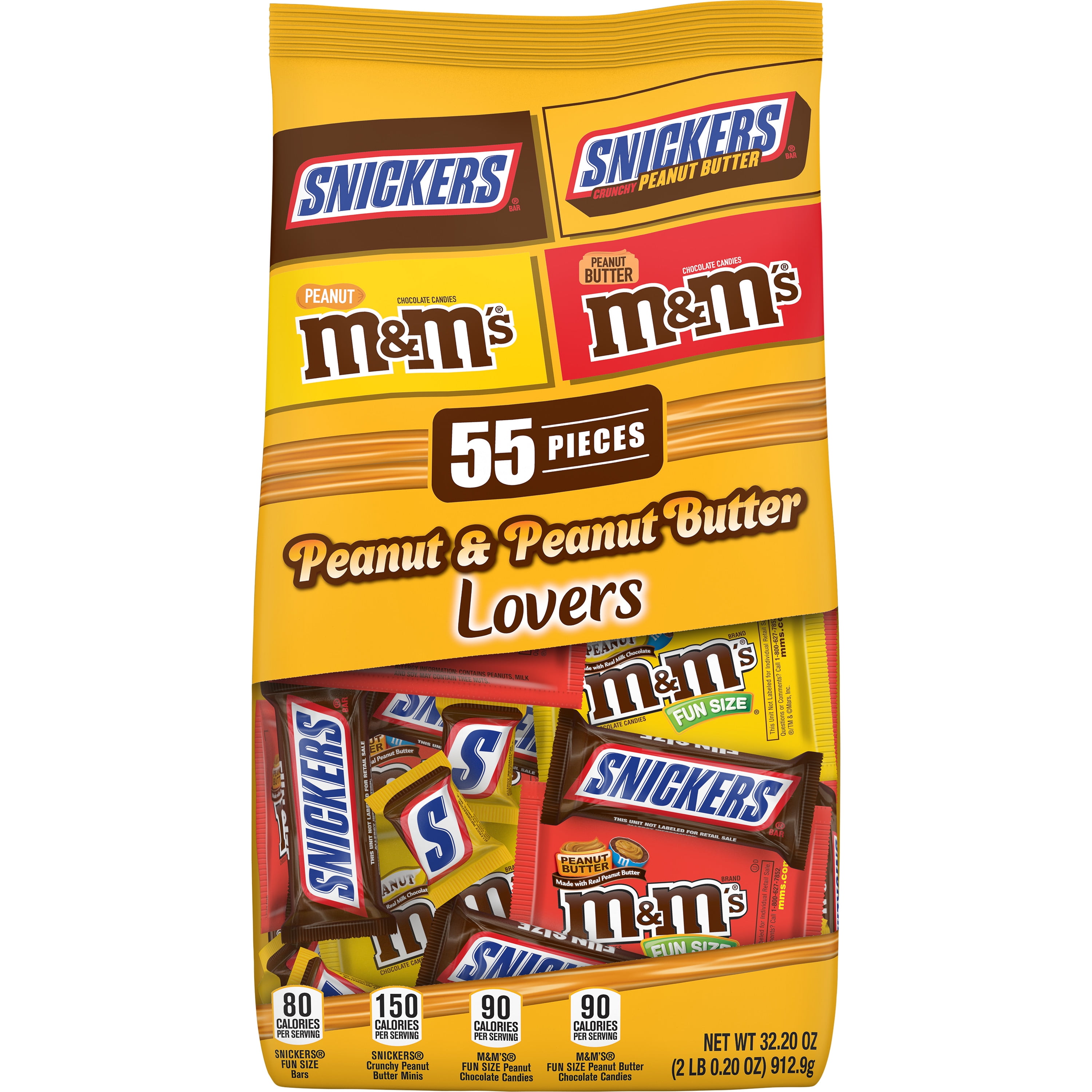 MARS Chocolate Peanut & Peanut Butter Lovers Fun Size Candy Variety Mix