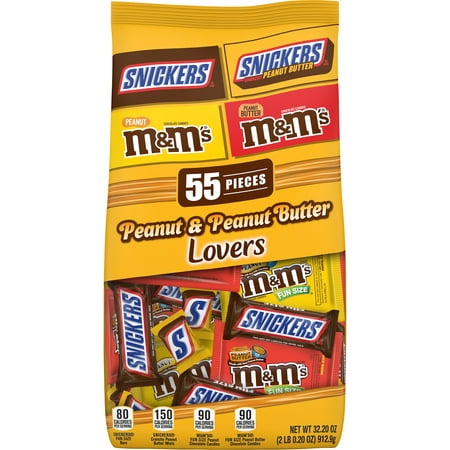 SNICKERS & M&MS Peanut & Peanut Butter Variety Chocolate Candy-32.2oz