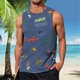 thumbnail image 2 of Summer Men's Solid Color Printed Sweat-absorbing Breathable Shoulder Expanding Sleeveless Vest XL, 2 of 5