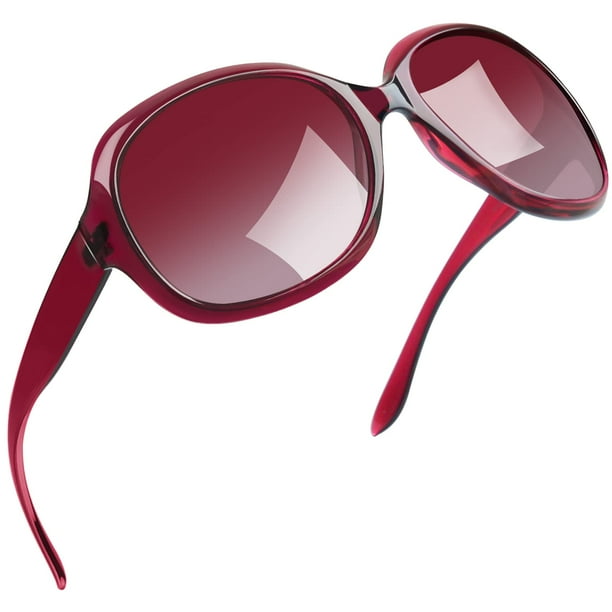 Gafas de sol Joopin Transparent Rose Red Oversized para mujer