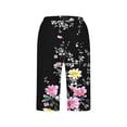 thumbnail image 4 of TEAJOPSUU Bermuda Shorts for Women Knee Length Side Slit Comfy Linen Shorts Casual Summer Boho Print Beach Short with Pockets I-Black, 4 of 5