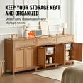 thumbnail image 3 of VEVOR Rattan Cabinet with 6 Doors 3 Drawers Adjustable Shelves Set of 3 Natural, 3 of 9