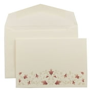 JAM Paper Wedding Invitation Sets, Small, 4.875" x 3.375", Ecru with Red Leaf Vine Design, Ecru Envelopes, 100/pack