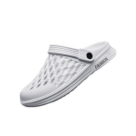 

Daeful Men Clogs Non-slip Beach Sandals Slip On Slide Sandal Mens Comfort Lightweight Summer Water Shoes White 10.5