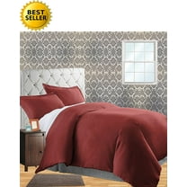 Celine Linen Wrinkle & Fade Resistant 3-Piece Duvet Cover Set - Protects and Covers your Comforter / Duvet Insert, 1500 Series LUXURIOUS 100% HypoAllergenic - Silky Soft, Full/Queen, Burgundy
