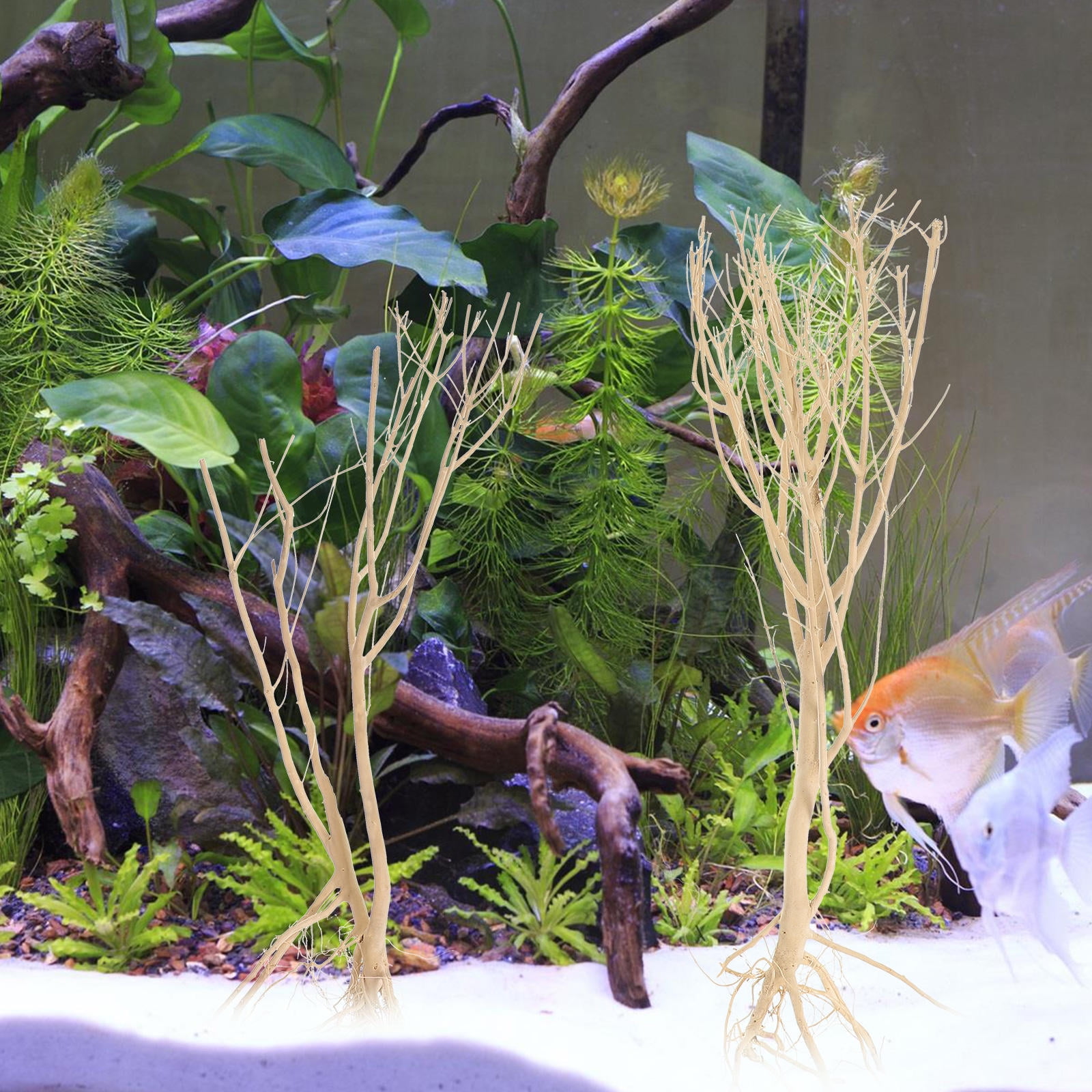 COMPUKAS Natural Wood Twig Aquarium Decoration Set, 14.96 x 7.09 x 7.09 inches, Perfect for Fish Landscaping