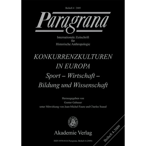 Paragrana / Beiheft Konkurrenzkulturen in Europa, Book 4, (Paperback)