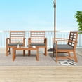 thumbnail image 5 of Costway 4 Piece Acacia Wood Outdoor Patio Bar Set, Natural/Grey, 5 of 9