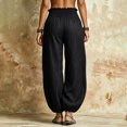 thumbnail image 5 of Womens High Waist Harem Pants Casual Solid Color Loose Fit Baggy Lantern Long Pants with Pockets, 5 of 6