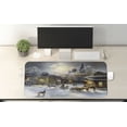 thumbnail image 2 of Country Computer Mouse Pad, Winter Landscape of a Western Town at Night in New World Rurals in Retro Style Art, Rectangle Non-Slip Rubber Mousepad X-Large, 35" x 15", Multicolor, by Ambesonne, 2 of 2