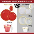 thumbnail image 3 of 175PCS Red Plastic Plates - Disposable Red Gold Party Plates & Pre Rolled Napkins with Cutlery for 25 Guests, 50Plates, 75Silverware, 25Cups, 25Napkin for Wedding & Party & Independence, 3 of 18
