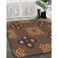 thumbnail image 3 of Ahgly Tapis d'Intérieur Lavable en Machine Carré Transitionnel Rouge Brun, 4 Pieds Carré, 3 of 7