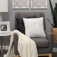 thumbnail image 3 of Black on White Leaf Outline Square Pillow, 3 of 5