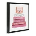 thumbnail image 3 of Stupell Industries Pink Book Stack Fashion Handbag Beauty & Fashion Painting Black Floater Framed Canvas Art Print Wall Art, 25 x 25, 3 of 9