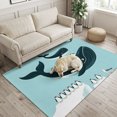 thumbnail image 2 of Area Rugs 3'x5', Coastal Whale Penguin Carpet Runner Indoor Outdoor Rugs Home Decor Aesthetic, Ocean Nautical Marine Lifes Non Slip Mats Washable Accent Rug for Living Room Bedroom, 2 of 8