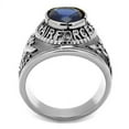 thumbnail image 3 of TK414708 - High polished (no plating) Stainless Steel Ring with Synthetic Synthetic Glass in Sapphire Size 9, 3 of 7
