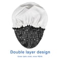 thumbnail image 4 of Shower Caps,Black White Halloween Symbol Pattern Waterproof Shower Cap for Women 4 Pieces,Double Reusable Hair Cover for Shower PEVA Elastic Stretch Hem, 4 of 7