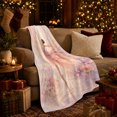 thumbnail image 3 of Artistic Pattern, Festive Holiday Scene, Warm Flannel Blanket for Living Room and Family Room with Detailed Artwork, Art Lovers Christmas Gift, Festive Home Decor, 3 of 9