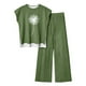 thumbnail image 1 of Pantalones Casuales sin Mangas Impresos con Cuello Redondo Conjunto Superior, Pantalones Ligeros Mujeres para Primavera Verano, 1 of 1
