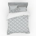 thumbnail image 2 of Leaves Duvet Cover Set, Autumn Themed Outline Monochrome Sketch of Different Kind Leaf Drawings, Bedding Set with Shams and Fitted Sheet, 3 Sizes, by Ambesonne, 2 of 3