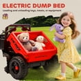 thumbnail image 5 of Qaba 24V Kids Ride On Truck with 6 Wheels, 4WD Electric Ride On Car with Dump Bed, Remote Control, Wheel Suspension for 3-8 Years, Red, 5 of 9