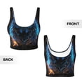 thumbnail image 3 of Sikiie Cool Blue Light Wolf Print Strappy Sports Bra for Women Padded Push Up Sports Bra Athletic Running Sports Bra Workout Bra Yoga Bra, 3 of 5