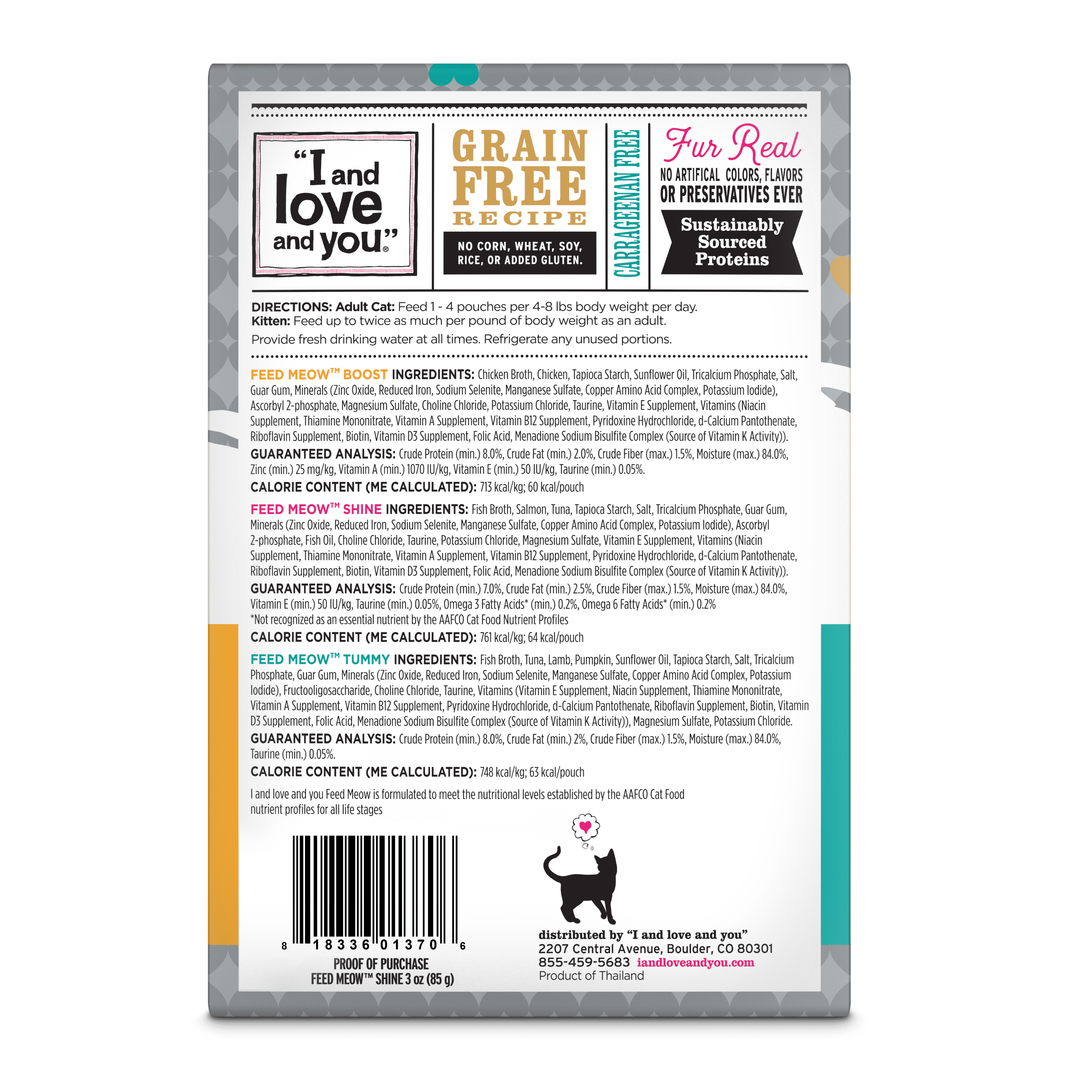 (2 pack) "I and love and you" Feed Meow Variety Pack Shine/Boost/Tummy Cat Wet Food