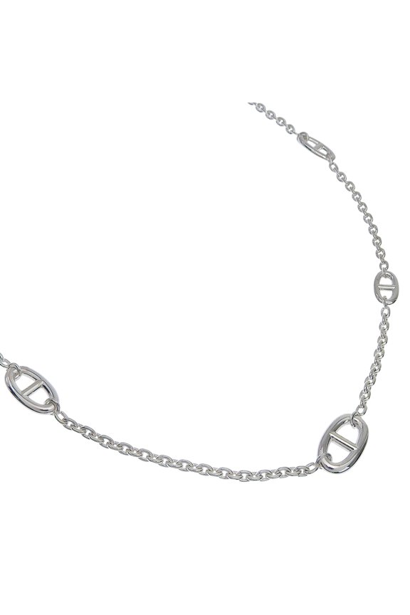 Pre-Owned Hermes Farandole Chaine d'Ancre Necklace, Long, 80cm, Sterling Silver 925, Approx....