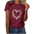 thumbnail image 2 of Meichang T-Shirts Cœur d'Amour pour Femmes T-Shirts de la Saint-Valentin T-Shirts Graphiques Amusants de la Saint-Valentin Hauts Mignons Col Rond Manches Courtes Décontractées T-Shirts de Vacances Saint-Valentin, 2 of 6