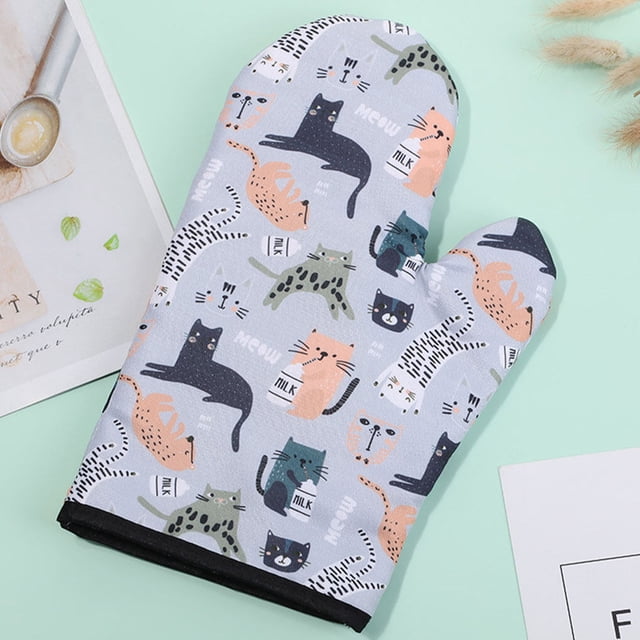 Thickened Mitts Kitchen Cooking Oven Thermal Insulation Cotton Lined Restaurant Mitt Insulation Resistant Mitts