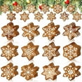 thumbnail image 4 of Christmas Gingerbread Ornaments for Tree, Mini Snowflake Wooden Hanging Winter Xmas Ornaments with Ropes for Christmas Party Holiday Winter Crafts, 12 Pcs, 3.2x3.2", 4 of 6